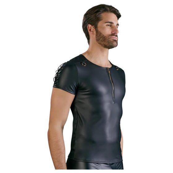 NEK - Matte Finish Men's Black Short Sleeve Top