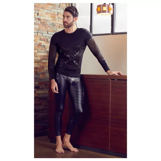 NEK - Cross-Strap Long Sleeve Men's Top (Black) - M