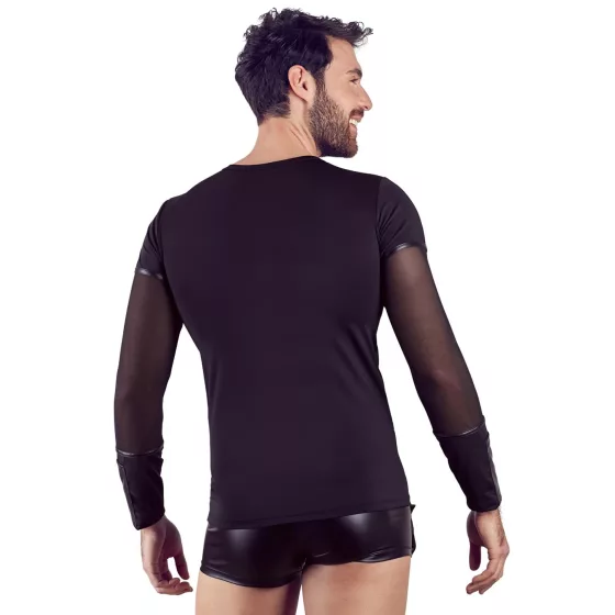 NEK - Cross-Strap Long Sleeve Men's Top (Black) - XL
