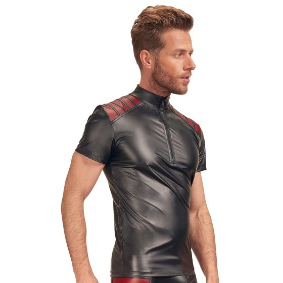 NEK - Men's Black Zip-Up Jacket with Red Accents