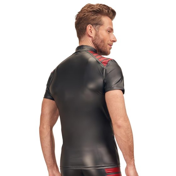 NEK - Men's Black Zip-Up Jacket with Red Accents