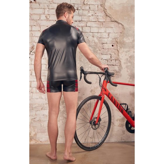 NEK - Men's Black Zip-Up Jacket with Red Accents