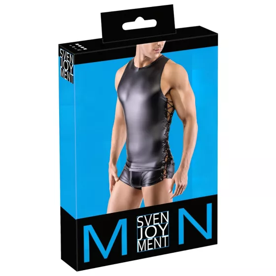 Svenjoyment - men's matte lace‑up side top (black)