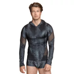 NEK - Men's Black Hoodie with Snake Print