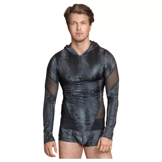 NEK - Men's Black Hoodie with Snake Print