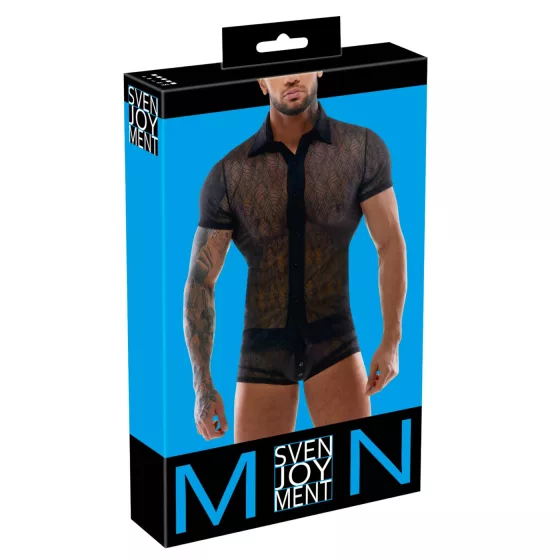Svenjoyment - lace men’s shirt (black)