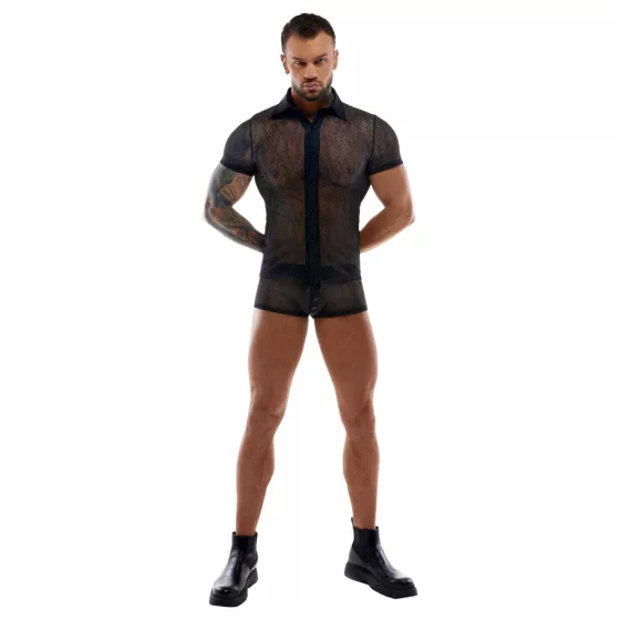 Svenjoyment - lace men’s shirt (black)