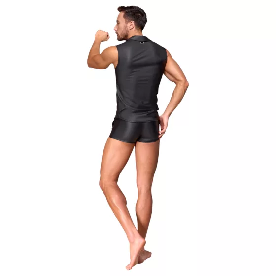 NEK - matte-look sleeveless men’s shirt (black) - L