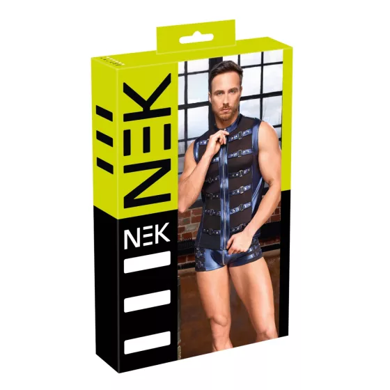 NEK - men's strappy shirt with mesh insert (blue) - M