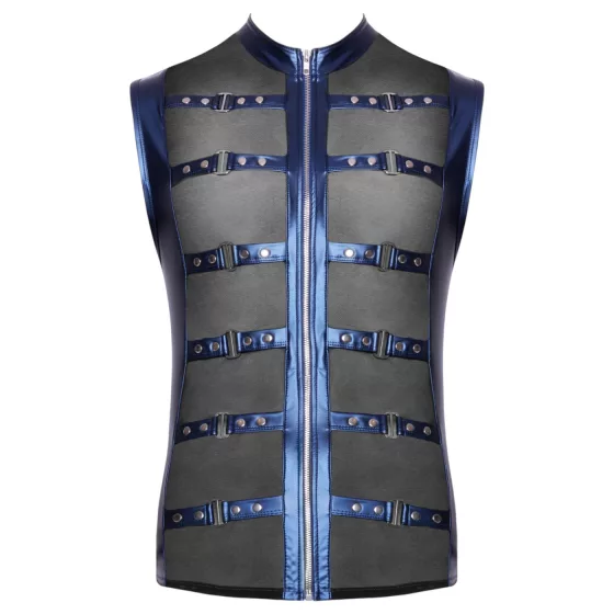 NEK - men's strappy shirt with mesh insert (blue) - L