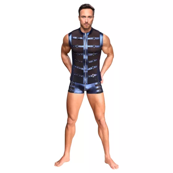NEK - men's strappy shirt with mesh insert (blue) - XL