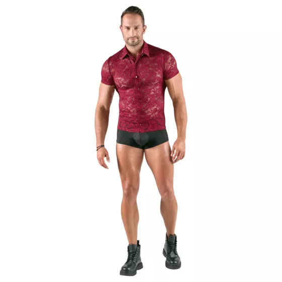 Svenjoyment - men’s floral lace shirt (red)