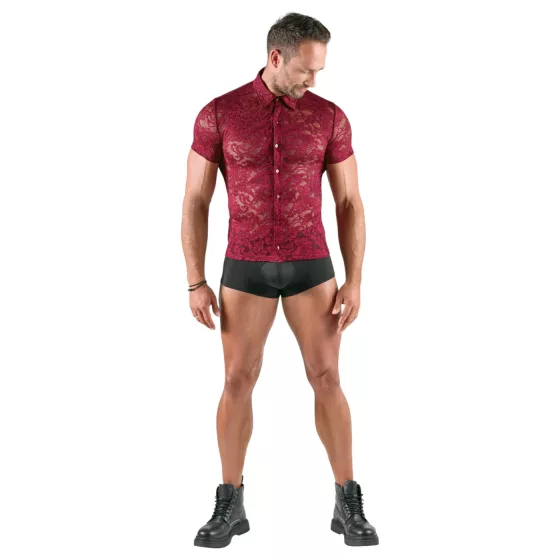 Svenjoyment - men’s floral lace shirt (red) - M
