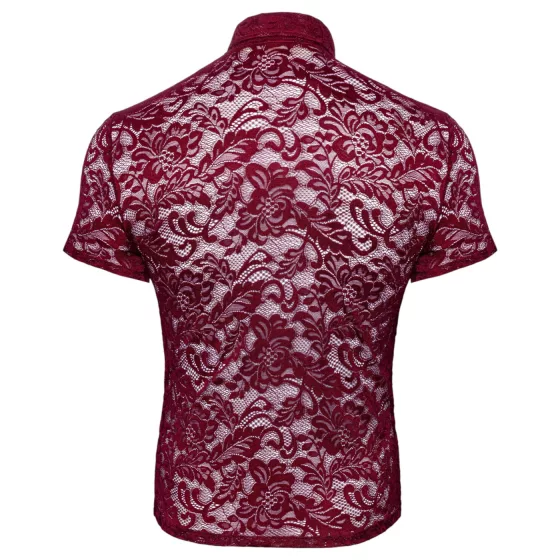 Svenjoyment - men’s floral lace shirt (red) - M