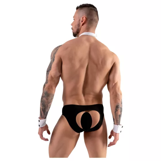 Svenjoyment - Men's Waiter Thong Costume Set (Black & White)