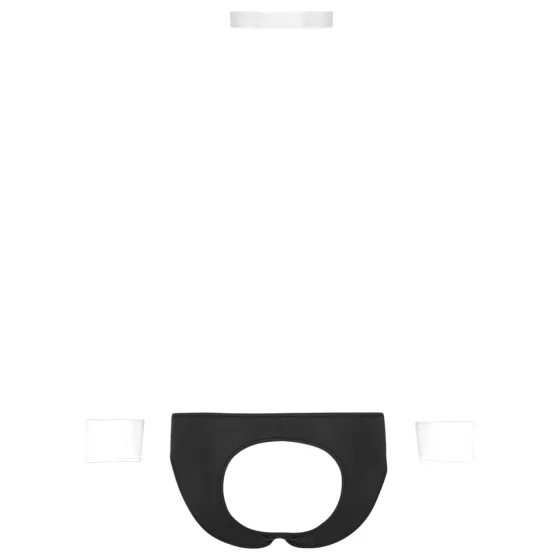 Svenjoyment - Men's Waiter Thong Costume Set (Black & White) - L