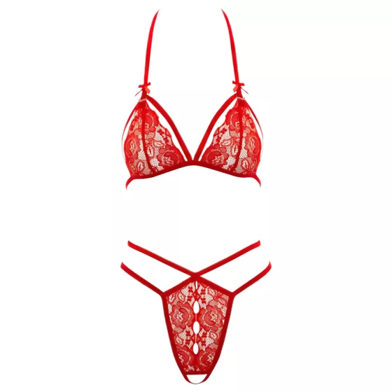 Cottelli - Open Lace Bra Set (Red) - L