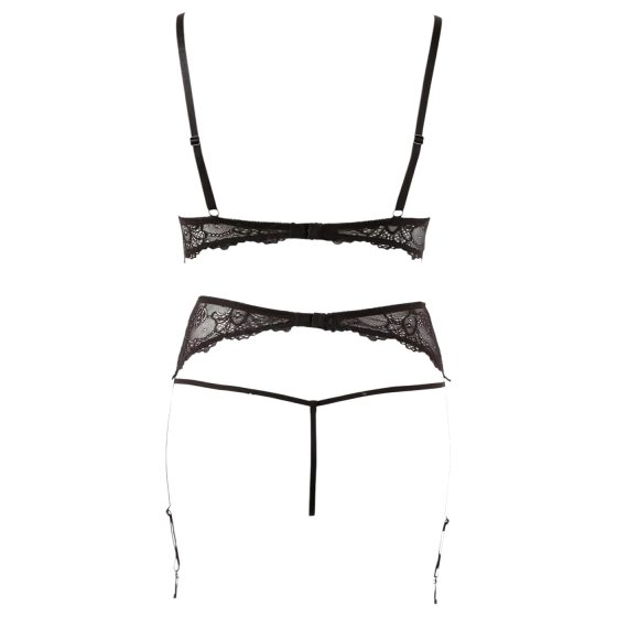 Abierta Fina - Pearl Lace Lingerie Set - L