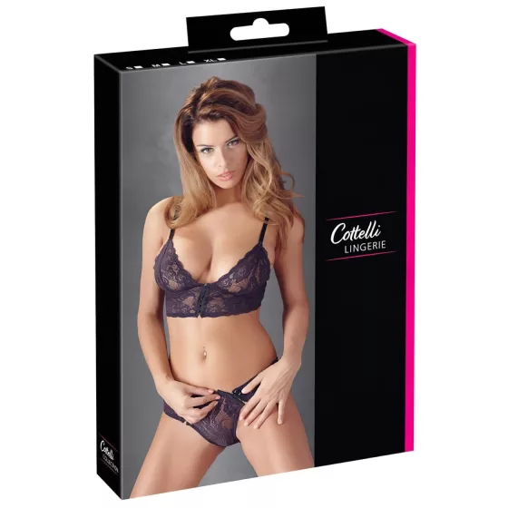 Cottelli - Floral Lace Bra Set (Purple)