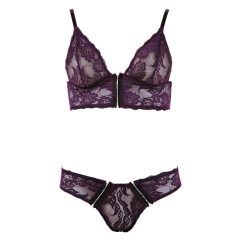 Cottelli - Floral lace bra set (purple)