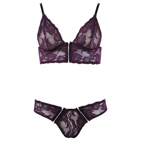 Cottelli - Floral Lace Bra Set (Purple)