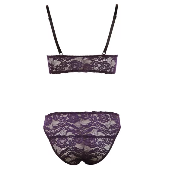 Cottelli - Floral Lace Bra Set (Purple)
