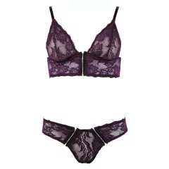 Cottelli - Floral Lace Bra Set (Purple) - XL