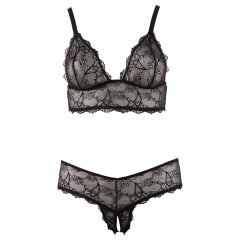 Cottelli Plus Size - Lace Lingerie Set (Black)