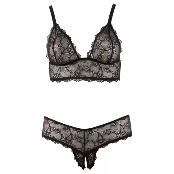 Cottelli Plus Size - Lace Lingerie Set (Black)