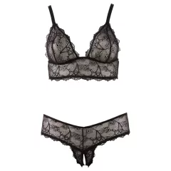 Cottelli Plus Size - Lace Lingerie Set (Black) - XXXXL