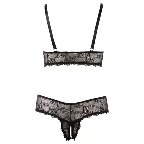 Cottelli Plus Size - Lace Lingerie Set (Black) - XXXXL