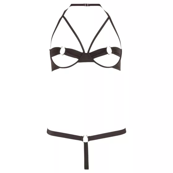 Cottelli - Black Metal Ring Bra Set