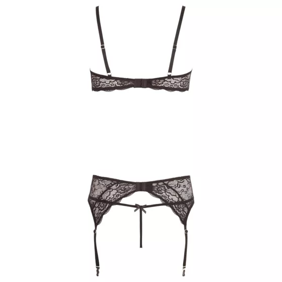 Abierta Fina - Sparkling Lace Enchantment - Bra Set (Black) - XL