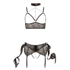 Cottelli Bondage - lace lingerie set (5 pieces)
