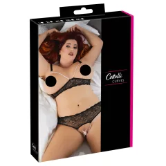 Cottelli Plus Size - Beaded Bra Set (Black) 