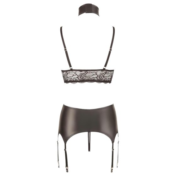 Cottelli Bondage - Lustrous Lace Lingerie Set (4-Piece)