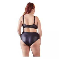 Cottelli Plus Size - Cross Strap Bra & Panty Set (Black)