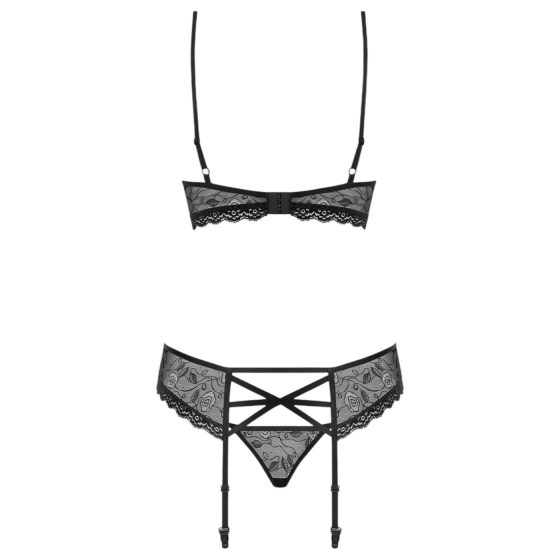 Obsessive 818-SEG-1 - Rhinestone Lingerie Set (Black)