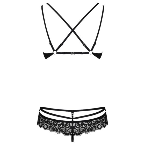 Obsessive 860-SET-1 - Rosy Lace Bra Set (Black)