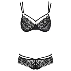Obsessive 860-SET-1 - Rosy Lace Bra Set (Black) - L/XL