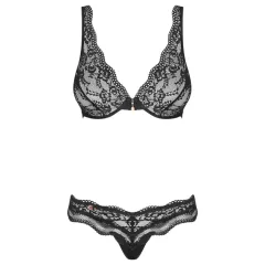 Luvae Floral Strappy Bra Set (Black) 