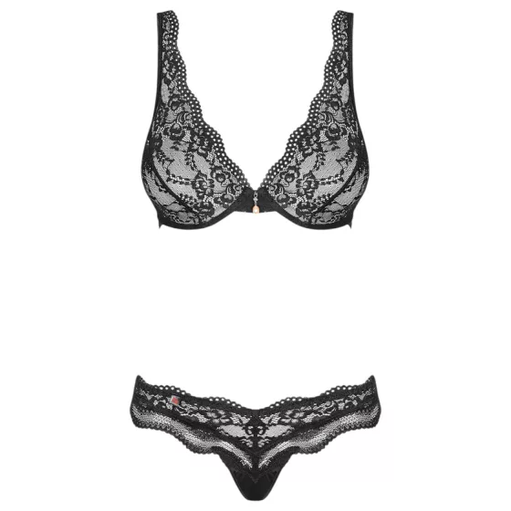 Luvae Floral Strappy Bra Set (Black) 