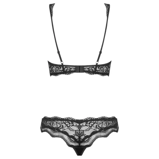 Luvae Floral Strappy Bra Set (Black) 