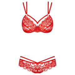 Obsessive 860-SET-3 - Rosy Lace Bra Set (Red)