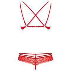 Obsessive 860-SET-3 - Rosy Lace Bra Set (Red)