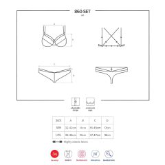 Obsessive 860-SET-3 - Rosy Lace Bra Set (Red)