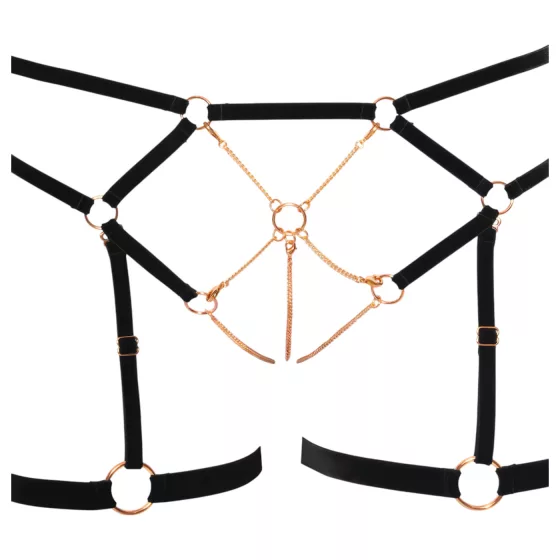 Cottelli - Chain Decorative Body Harness - 2 Piece (Black) 