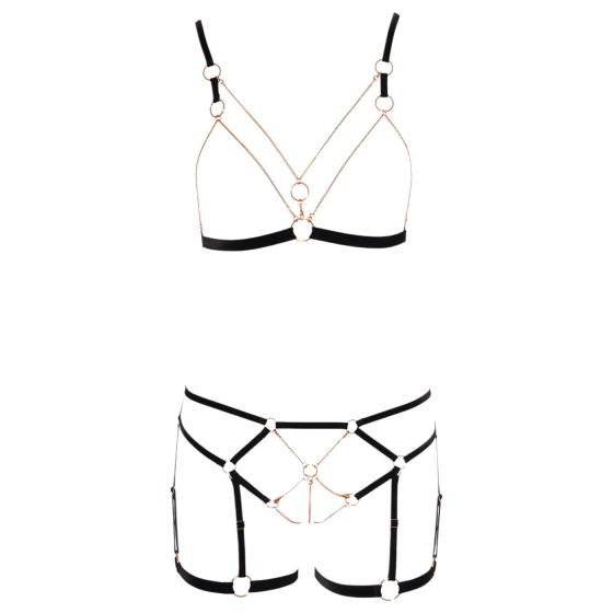 Cottelli - Chain Decorative Body Harness - 2 Piece (Black)