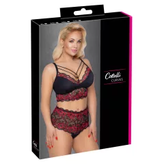 Cottelli Curvies - Black Floral Lace Lingerie Set