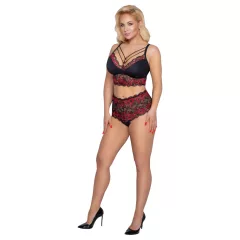 Cottelli Curvies - Black Floral Lace Lingerie Set